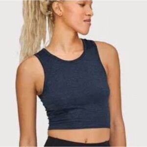 Girlfriend Collective Black Cropped Racerback Sport Athletic Bra Top S